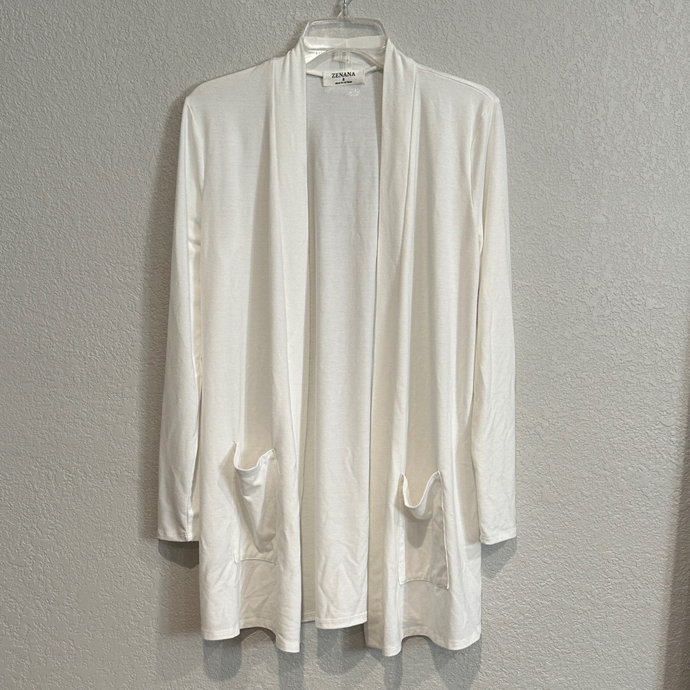 Zenana Cream Open Front Cardigan